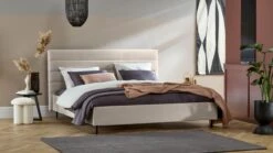 B Bright Bed Zircon Cape Stof – Hoofdbord met Lijnenspel – Laag Modern Bedframe