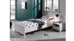 Vipack Erik Bed met Nachtkast Set – Tijdloos Wit Modern Kinderbed