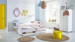 Flexworld Bed Jip Wit Grenenhout – Kinderbed met Slaaplade en Opbergladen