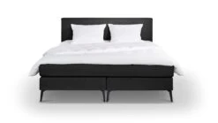 Box Cambridge Vlak – Luxe Gestoffeerde Boxspringset met Verstelbaar Hoofdbord en Topmatras -Beter Bed Winkel Box Cambridge met gestoffeerd matras zwart 4