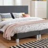 Boxspring Leeds Vlak - Complete Set met Bridge Matras & Hoofdbord -Beter Bed Winkel Box Lugo vlak met Bridge matras