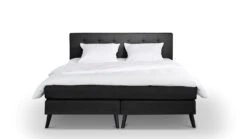 Box Nottingham Complete Vlakke Boxspring Set - Met Button Hoofdbord, Matras & Topper 11 Box Nottingham Complete Vlakke Boxspring Set - Met Button Hoofdbord, Matras & Topper -Beter Bed Winkel Box Nottingham met gestoffeerd matras zwart 4