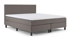 Box Owen Plus Donkergrijs Gestoffeerd – Luxe Vlakke Boxspring met Pocketveermatras en Koudschuim Topper