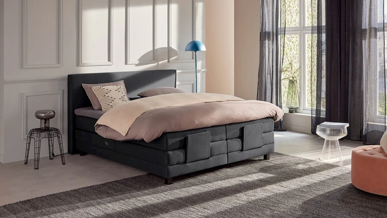 Karlsson Autentik Tunn Elektrisch Verstelbare Boxspring – Donkergrijs Melange Design 3 Karlsson Autentik Tunn Elektrisch Verstelbare Boxspring – Donkergrijs Melange Design