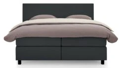 Karlsson Boxspring Autentik Vlak – Luxe Gestoffeerde Bedset met 7-Zone Pocketvering en HR-Topper -Beter Bed Winkel Boxspring Autentik Tunn vlak met gestoffeerd matras anthracite 5