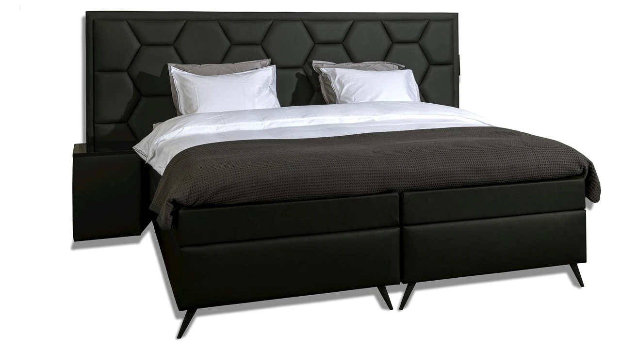 BALR Superior Vlak Boxspring - Luxe Antraciet met Hexagon Hoofdbord en Gestoffeerd Matras 9 BALR Superior Vlak Boxspring - Luxe Antraciet met Hexagon Hoofdbord en Gestoffeerd Matras - Afbeelding 7