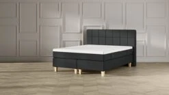 Boxspring Emma Deluxe Classic Vlak Antraciet - Inclusief Bekroond Emma Original Matras