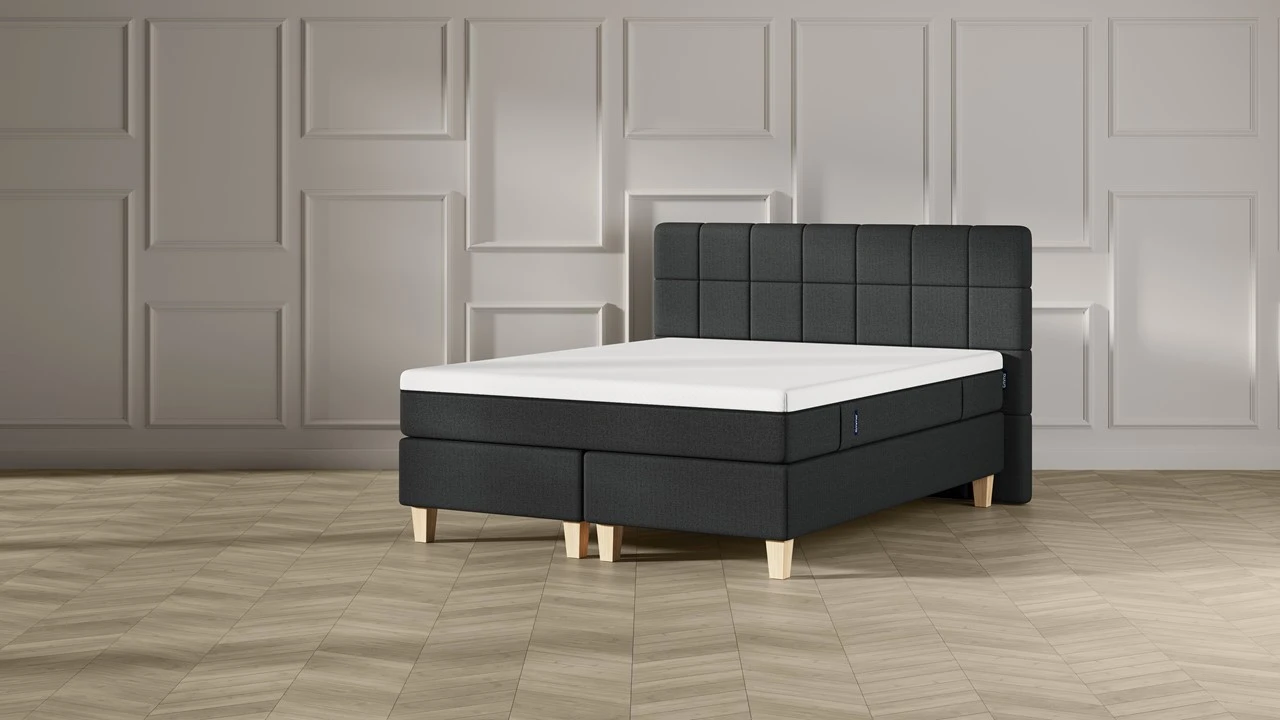 Boxspring Emma Deluxe Classic Vlak Antraciet - Inclusief Bekroond Emma Original Matras 3 Boxspring Emma Deluxe Classic Vlak Antraciet - Inclusief Bekroond Emma Original Matras
