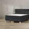 Emma Deluxe Elegant Beige Boxspring met Naturel Poot – Vlakke Set met Gestoffeerd Matras