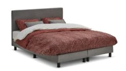 Boxspring Invito Vlak Antraciet – Bridge Matras & Topper – 2-Persoons Compleet Bed