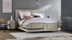 B Bright Boxspring Jade Verstelbaar – Klassiek Elegant Bed met Hopper Stof & Wave Pootjes -Beter Bed Winkel Boxspring Jade verstelbaar met gestoffeerd matras khaki 2