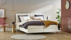 B Bright Boxspring Opal Lederlook Python - Strak Hoofdbord Vlak Systeem
