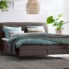 B Bright Boxspring Quartz Vlak – Slank Design in Teddy Stof met Mini Pocketvering -Beter Bed Winkel Boxspring Quartz vlak met gestoffeerd matras rpes 92