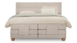 Karlsson Boxspring Solid Lina Verstelbaar Naturel – Luxe Elektrische Bedset met Rond Hoofdbord -Beter Bed Winkel Boxspring Solid Lina verstelbaar met gestoffeerd matras naturel 7