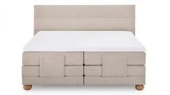 Karlsson Boxspring Solid Lina Verstelbaar Naturel – Luxe Elektrische Bedset met Rond Hoofdbord -Beter Bed Winkel Boxspring Solid Lina verstelbaar met gestoffeerd matras naturel 9
