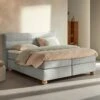 Karlsson Boxspring Solid Lina - Zandbeige Melange Vlakke Boxspring met Gestoffeerd Matras 1 Karlsson Boxspring Solid Lina - Zandbeige Melange Vlakke Boxspring met Gestoffeerd Matras -Beter Bed Winkel Boxspring Solid Lina vlak met gestoffeerd matras light grey