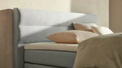 Karlsson Boxspring Solid Lina - Zandbeige Melange Vlakke Boxspring met Gestoffeerd Matras -Beter Bed Winkel Boxspring Solid Lina vlak met gestoffeerd matras light grey 2