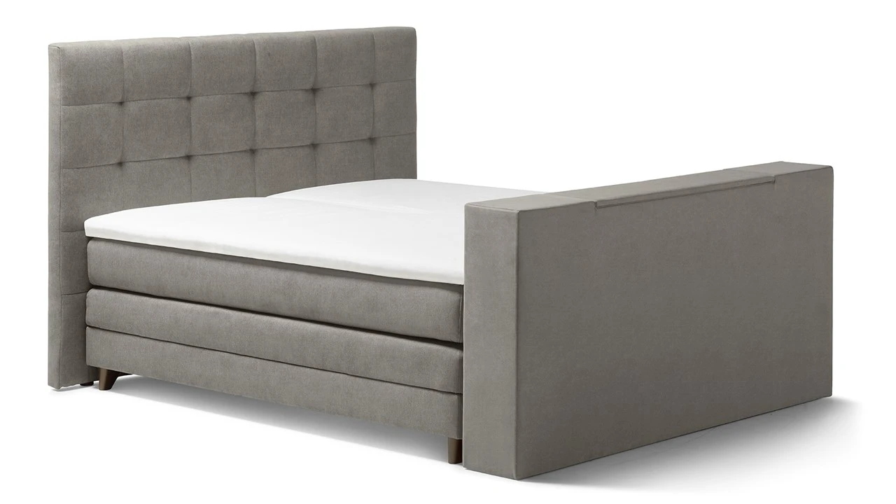 Karlsson Unik Varje Elektrisch Verstelbare Boxspring - Antraciet Grijs met TV-Lift & Luxe Split-Topper 4 Karlsson Unik Varje Elektrisch Verstelbare Boxspring - Antraciet Grijs met TV-Lift & Luxe Split-Topper - Afbeelding 2