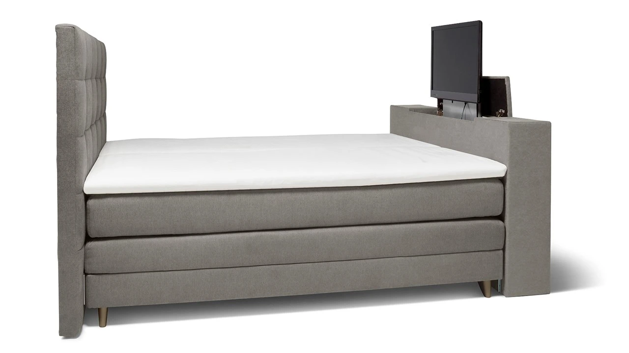 Karlsson Unik Varje Elektrisch Verstelbare Boxspring - Antraciet Grijs met TV-Lift & Luxe Split-Topper 7 Karlsson Unik Varje Elektrisch Verstelbare Boxspring - Antraciet Grijs met TV-Lift & Luxe Split-Topper - Afbeelding 5