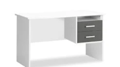 Bureau Jesse Modern Wit – Groot Werkblad met Hangend Ladeblok & Opbergruimte