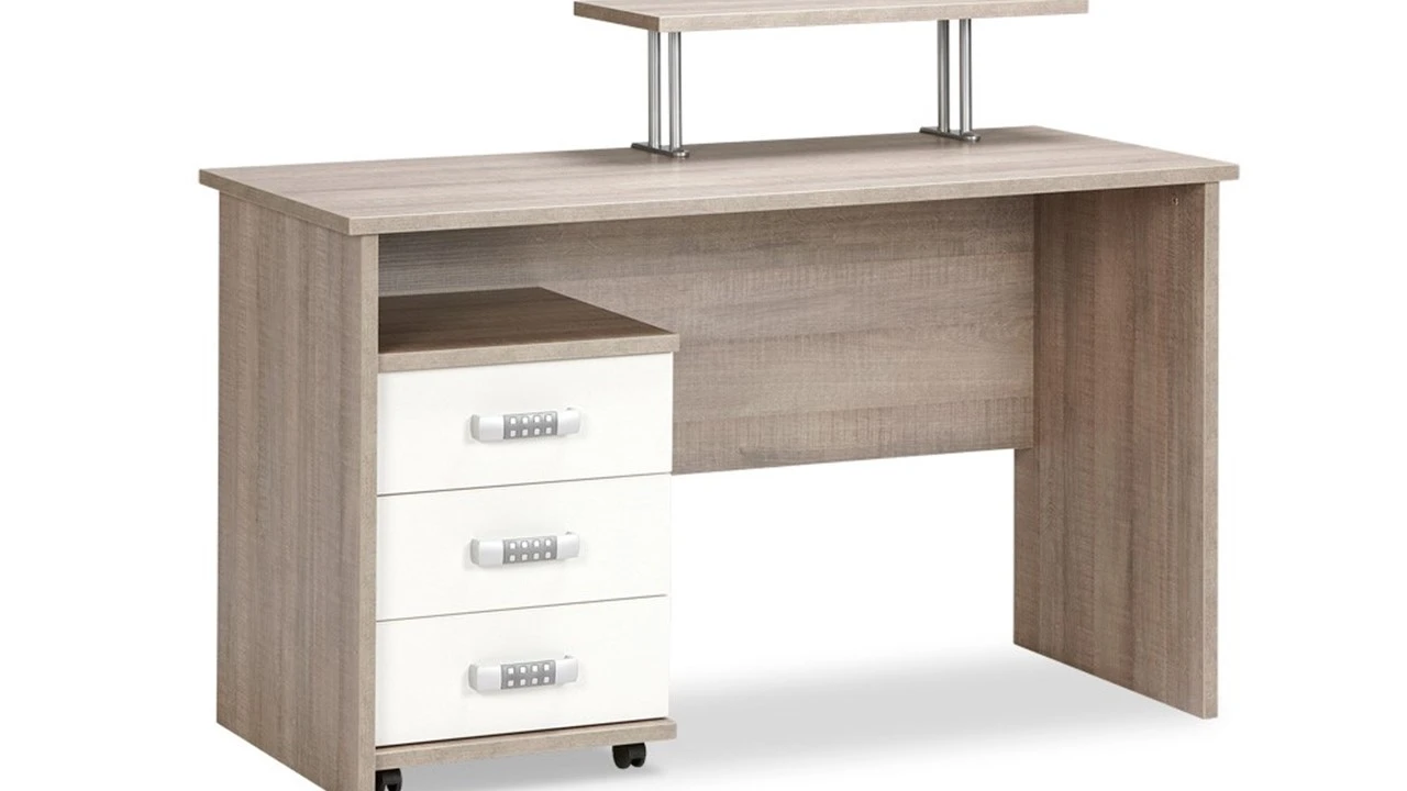 Bureau Pep - Eiken Houtlook Industrieel Kinderbureau 4 Bureau Pep - Eiken Houtlook Industrieel Kinderbureau - Afbeelding 2