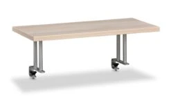 Bureau Opzet Woody – Eiken met Witte Poten – Monitorstandaard & Bureau-accessoire