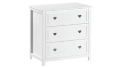 Amori Witte Commode met 3 Laden – Romantisch Design met Hartjesdetail
