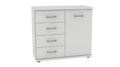 Bienne Landelijk Wit - 4 Laden & 1 Deur Opbergkast - Klassieke Commode