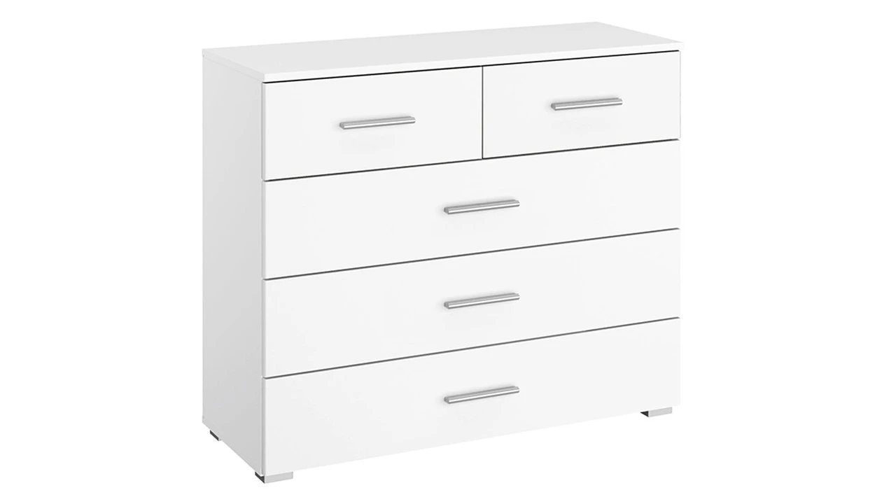 Butiken Landelijke Commode met 5 Laden – Witte Ladekast met Metalen Handgrepen 3 Butiken Landelijke Commode met 5 Laden – Witte Ladekast met Metalen Handgrepen