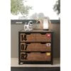 Vipack Daan Industriële Commode Naturel & Zwart – 3 Laden met Cijferopdruk -Beter Bed Winkel Commode Daan bruin zwart