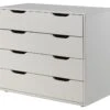 Pino/Scott Commode Wit Grenenhout – Moderne Ladekast met 4 Laden voor Kinderkamer -Beter Bed Winkel Commode Pino 4 laden wit