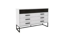 Ragnar Industriële Commode Eikenlook met Zwart – 4 Laden Ladekast Modern Design