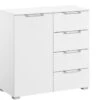 Commode Sydney - Moderne Ladekast met 1 Deur en 4 Laden - 80x42x80 cm 2 Commode Sydney - Moderne Ladekast met 1 Deur en 4 Laden - 80x42x80 cm -Beter Bed Winkel Commode Sydney met 1 deur en 4 laden wit