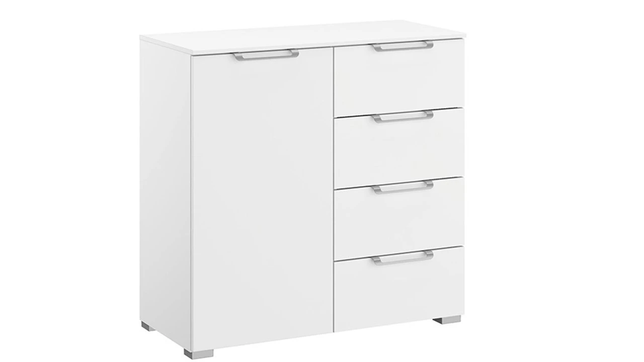Commode Sydney - Moderne Ladekast met 1 Deur en 4 Laden - 80x42x80 cm 3 Commode Sydney - Moderne Ladekast met 1 Deur en 4 Laden - 80x42x80 cm
