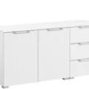 Commode Sydney II – Moderne Ladekast met 2 Deuren en 3 Laden – Wit 120x42x62 cm 1 Commode Sydney II – Moderne Ladekast met 2 Deuren en 3 Laden – Wit 120x42x62 cm -Beter Bed Winkel Commode Sydney met 2 deuren en 3 laden wit