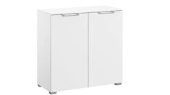 Commode Sydney II Wit met Aluminium Grepen – 2-Deurs Slaapkamerkast - 80x42x80 cm