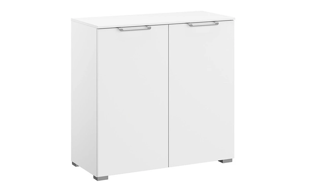 Commode Sydney II Wit met Aluminium Grepen – 2-Deurs Slaapkamerkast - 80x42x80 cm 3 Commode Sydney II Wit met Aluminium Grepen – 2-Deurs Slaapkamerkast - 80x42x80 cm