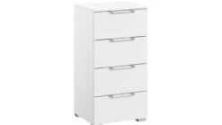 Commode Sydney II Wit - Smalle Ladekast met 4 Laden - 40x42x80 cm