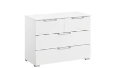 Commode Sydney II Wit - 4 Laden met Aluminium Grepen - 80x42x62 cm