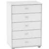 Commode Tokio met 5 Laden – Soft-Close Houten Ladekast met Chroom Grepen -Beter Bed Winkel Commode Tokio met 5 laden wit