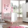 Vipack Kiddy Complete Babykamer Wit/Grenen - 4-Delige Set met 3-Deurs Kast -Beter Bed Winkel Complete babykamer Kiddy met commode met opzet en kast 3deurs wit