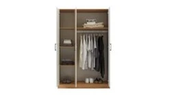 Kledingkast Tim Eiken Decor – 3-Deurs Garderobekast met Hang- en Leggedeelte -Beter Bed Winkel Complete slaapkamer Timber met nachtkasten en kast exclusief matras Eiken