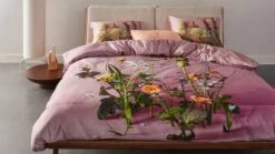 ESSENZA Ficaria Dekbedovertrek - 100% Biologisch Katoen Satijn - Geel & Oranje Bloemenprint -Beter Bed Winkel Dekbedovertrek Ficaria woodrose 2