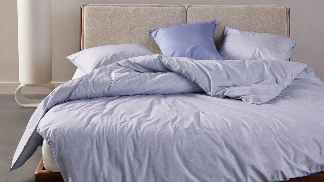 ESSENZA Jule - Chambray Gemêleerd Design - 100% Biologisch Katoen Dekbedovertrek 4 ESSENZA Jule - Chambray Gemêleerd Design - 100% Biologisch Katoen Dekbedovertrek - Afbeelding 2