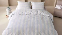 Walra Remade Striped Harmony Dekbedovertrek - Blauw, Off-White & Taupe Strepen - Gerecycled Katoen -Beter Bed Winkel Dekbedovertrek Striped Harmony multicolour 4