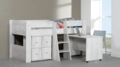 Uitvalbeveiliging Lagoon Wit – Modern Houten Bedhekje voor Kinderbed