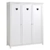 Vipack Amori 3-Deurs Kledingkast Wit – Romantische Kinderkast met Hartjesdetails