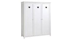 Vipack Amori 3-Deurs Kledingkast Wit – Romantische Kinderkast met Hartjesdetails