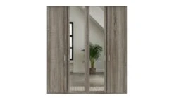 Bienne Landelijke Draaideurkast - 2 Spiegeldeuren - Garderobekast