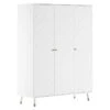 Draaideurkast Billy – Modern Wit met Goud & Geometrisch Design – Kinderkledingkast 1 Draaideurkast Billy – Modern Wit met Goud & Geometrisch Design – Kinderkledingkast -Beter Bed Winkel Draaideurkast Billy wit